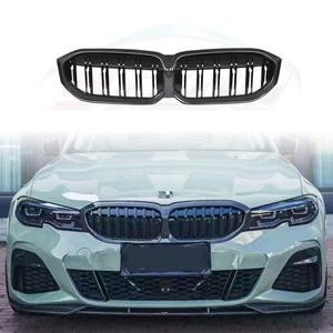 Pour 2020-2025 pour Série 3 325i G20 G28 : Grille centrale de remplacement en fibre de carbone, style double ligne, pour mise à niveau - Product Image 1