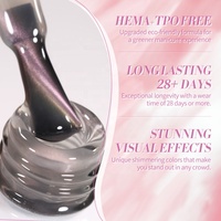 BORN PRETTY 10ml Vernis Gel Effet Œil de Chat Rose avec Perles de Verre, Résine Naturelle Personnalisée Sans TPO, Gel Ongles Effet Cristal Jelly Cateye avec Logo