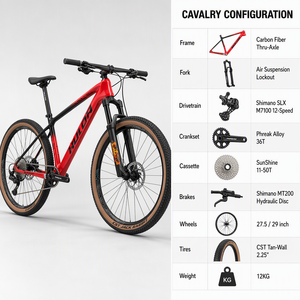 Vélo de montagne en fibre de carbone 29 pouces Shima-no <span class=keywords><strong>SLX</strong></span> 12 vitesses Frein à disque hydraulique 12 kg Roues en alliage d'aluminium léger Écologique - Product Image 4