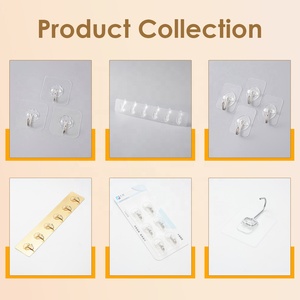 Crochet adhésif mural transparent en plastique, amovible et étanche, le plus vendu – <span class=keywords><strong>Prix</strong></span> - Product Image 2
