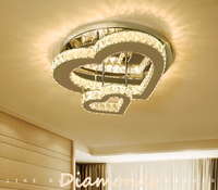 Lampe de plafond en cristal LED en forme de cœur pour magasin de vêtements de mariage, chambre à coucher