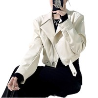 Blouson Moto Premium Blanc pour Femme en Similicuir PU – Manteau Personnalisé pour l'Automne et les Voyages