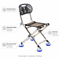 Chaise de pêche pliante multifonctionnelle en gros, siège de camping portable en acier inoxydable avec dossier creux et pieds antidérapants pour la pêche