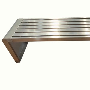 SSyou Stainless Steel Bench Outdoor Park Courtyard Commercial Leisure Seat <b>Silver</b> Original Color SD-YH - Product Image 5