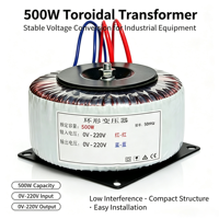 Transformateur toroïdal haute efficacité 500W 50/60Hz 110V/240V entrée 45V/0-45V sortie pour amplificateur audio et systèmes sonores