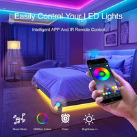 Bande lumineuse LED RGB SMD 5050 Télécommande USB et APP pour Bluetooth Ruban Diode Flexible pour TV Toile de Fond Salon Chambre