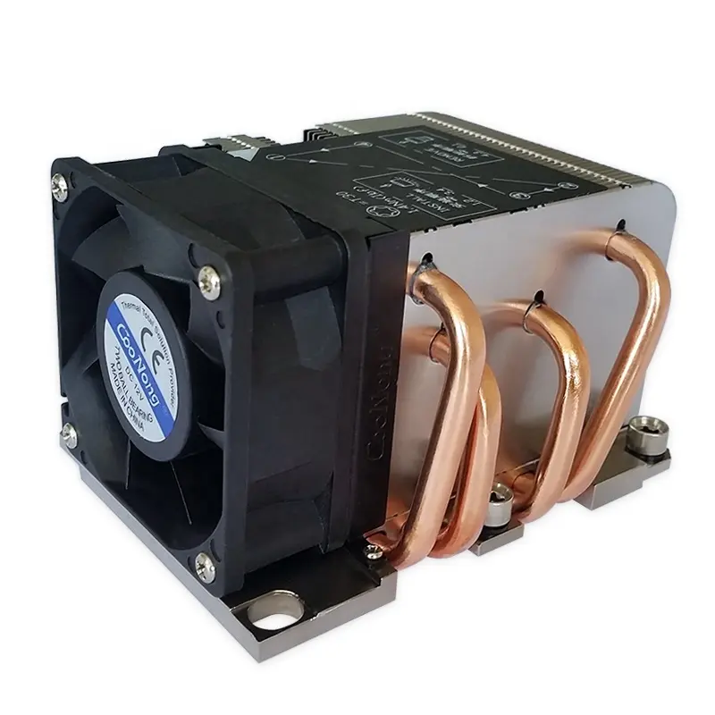 2U server and up CPU cooler heat sink with copper heatpipes for 3647