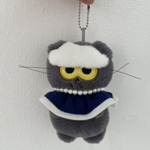 Peluche chat mignon, modèle chat nuage avec réservoir de gaz simulé, gris, pendentif pour sac, cadeau pour fille - Product Image 1