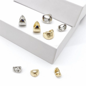 Pendientes de clip con forma de cruasán geométrico, chapados en oro y plata, aleación de cobre, joyería de moda ZLSJ0188 - Product Image 2