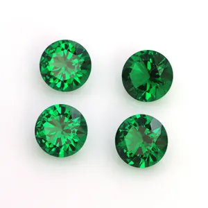 Atacado tamanho 1.5 milímetros verde cz cubic zircon gems solta sintético para pedra preciosa