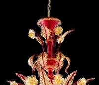 Fantaisie Grande Taille Hôtel Rouge Verre Murano Lustre Verre Éclairage Usine En Gros Lustre En Verre Murano Lampe Lumières De Luxe