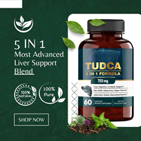 OEM kapsul Tudca Susu Thistle Ashwagandha Dandelion Ginseng Tudca bubuk suplemen Detox hati