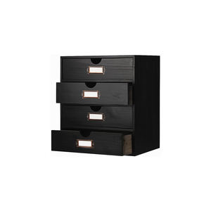 Rangement <span class=keywords><strong>en</strong></span> <span class=keywords><strong>bois</strong></span> Boîte de rangement de bureau avec 4 tiroirs Support d'accessoires de bureau Grand conteneur de stockage artisanal Armoire de <span class=keywords><strong>pharmacie</strong></span> pour femmes a - Product Image 1