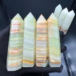 Natural Jade Point Crystal Thousand Layer Calcite Point Afghanistan Jade Tower Big Green Afghan Jade Tower
