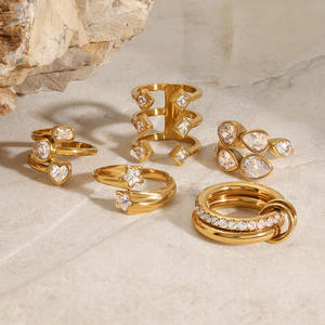 Anillo de Acero Inoxidable Europeo y Americano con Circonita, Diseño de Nicho para Mujer, No se Destiñe, Joyería de Titanio, Anillos Transfronterizos - Product Image 3