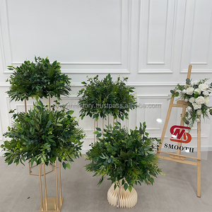 Centros de Mesa con Bola de Flores Artificiales de Césped Verde para Eventos y Fiestas Personalizados LEDA, Bola de Flores de Seda para Decoración de Bodas - Product Image 3