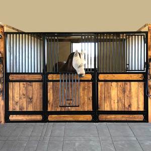 Estructura de acero galvanizado de caballo estable con revestimiento de bambú Puertas estables de granja de lujo sostenibles <span class=keywords><strong>para</strong></span> <span class=keywords><strong>caballos</strong></span> Establo de caballo portátil - Product Image 4
