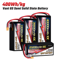 VANT 6S 400Wh/kg Kepadatan Energi 22.2V 10C 25000/29000/30000/33000/39000/40000mah Baterai Semi-Solid State untuk FPV Jarak Jauh