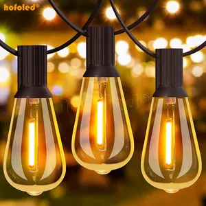 Precio de fábrica 25ft Bombillas LED Festoon Patio Luces LED Decoración de Navidad Powered Outdoor String Light