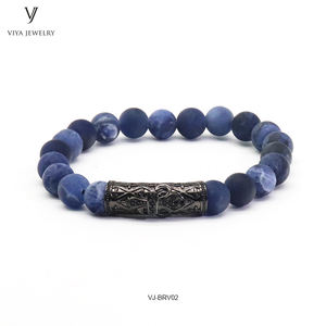 फैशन थोक कस्टम 8mm मोती खिंचाव प्राकृतिक भूरे रंग के पत्थर मनका कंगन पुरुषों आभूषण - Product Image 4