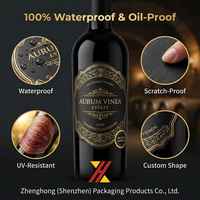 Étiquettes de vin de luxe à finition mate avec UV sélectif personnalisé et design minimaliste haut de gamme