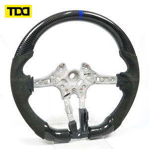 Volant de course en fibre de carbone TDD 3 branches avec marquage bleu pour BMW F10 F30 E90 E46 F20 M3 M5 M6 - Product Image 1