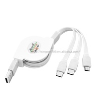 Individuelles Logo Universelles Einziehbares 3-in-1 Multi USB-Ladekabel für Phone 15 16 für Xiaomi