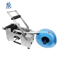 Machine d'étiquetage semi-automatique pour bouteilles rondes, étiqueteuse autocollante pour boissons, aliments, cosmétiques, bouteilles en verre et en plastique, équipement d'étiquetage