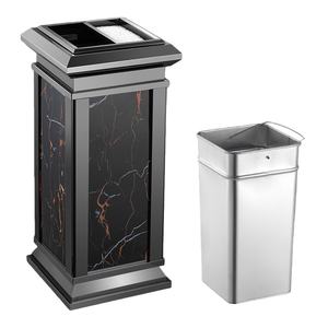 Cubo de basura de acero inoxidable para pasillo de <span class=keywords><strong>Hotel</strong></span>, cubo de basura duradero de gran capacidad, contenedor de basura moderno para sala y habitación pública - Product Image 6