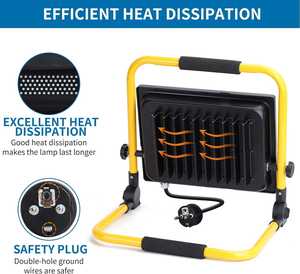 Lampe de travail LED portable, projecteur lumineux avec trépied réglable, lumière de chantier extérieure étanche IP66 - Product Image 5