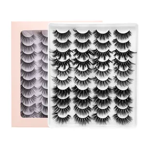 Ready To Ship 20 Pair / Pack Faux Mink Eyelashes Vendor Private Label Custom Package 8D Effect Faux Mink Lashes