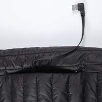 Veste coupe-vent trois étapes réglage de la température veste en coton pour hommes hiver épaississement Usb chauffage imperméable Polyester noir