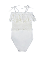 Maillot de bain deux pièces pour filles à taille froncée, ensemble bikini froncé avec liens latéraux ajustables