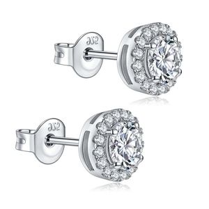 Boucles d'oreilles clous romantiques pour femme 0,5 ct, forme boule, moissanite sertie griffe en or rose pour anniversaire et fiançailles - Product Image 1