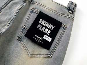 Pantalon skinny en denim KDNK, style streetwear vintage hip-hop américain, broderie de crâne, vêtements décontractés pour hommes - Product Image 6