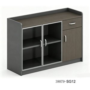 Modern Living Room Cabinet with 1 Drawer 2 Shelves Flat Panel Door Particle Board <b>Storage</b> Furniture 38079-SG08 - Product Image 2