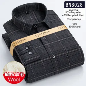 Chemises d'hiver à manches longues <span class=keywords><strong>pour</strong></span> hommes de luxe, vêtements en laine de haute qualité, chauds et épais, à carreaux - Product Image 4