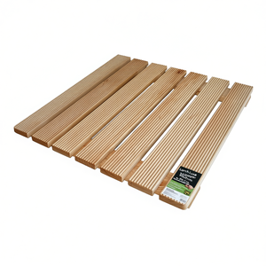 Plataforma de Ducha Larch Luxe 60 x 60 cm con Bandeja 80x80, Revestimiento de Madera Antideslizante para Baño - Product Image 3