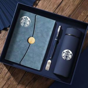 Set de Regalo Empresarial Starbucks con Cuaderno, Bolígrafo y Taza Aislada A5 de Cuero PU con Logotipo Grabado Personalizado, Regalo de Oficina - Product Image 1