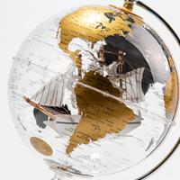 Wellfun Décoration de bureau Impression Globe terrestre en plastique acrylique pour bureau à domicile Globes du monde