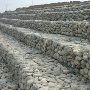 石笼挡土墙石笼网网篮镀锌聚氯乙烯涂层石笼盒约旦3x1x1m石笼网价格