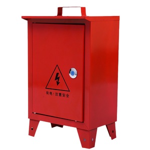 Portable Power Meter <b>Switch</b> Storage Box Red Industrial Floor <b>Standing</b> With Lock And Handle For Construction Site Use - Product Image 4