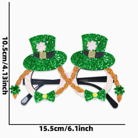 Mini chapeau haut de forme, accessoires amusants pour photomaton, lunettes de fête à thème irlandais, lunettes de dessin animé amusantes avec trèfle pour la Saint-Patrick