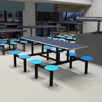 Mobilier de restaurant moderne très brillant Chaise de table à manger pour cantine scolaire en acier inoxydable pour l'usage de la cantine du personnel