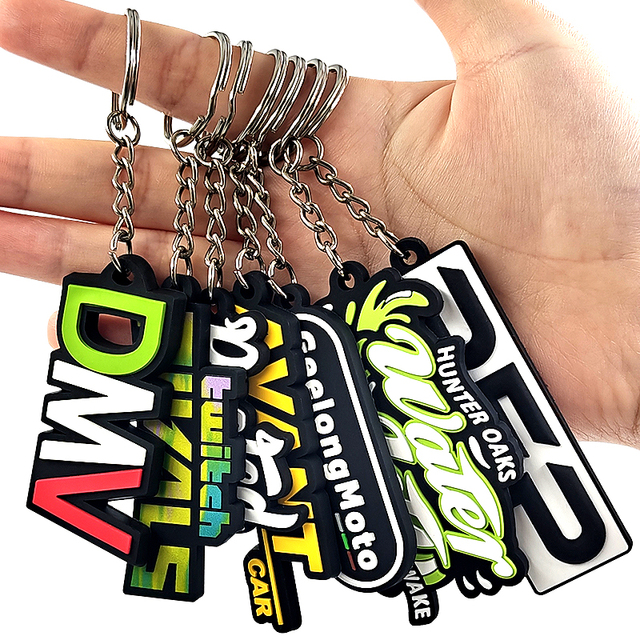 Wholesale Custom Silicone Key Chain Shirt Shape PVC Keychains 3D Gifts Letter Rubber Keyring