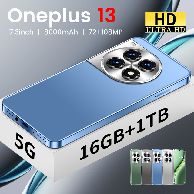 New Arrival One Plus 13 Mobile Phones 7.3-inch Display 16GB+1TB Deca Core 108MP Main Camera 5g Unlocked Smartphone