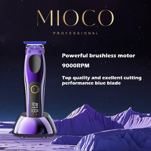 MIOCO M9689 nouvelle <span class=keywords><strong>tondeuse</strong></span> à cheveux écran LCD lame en céramique bleue 9000 tr/min moteur BLDC type-c charge 3H autonomie magnétique facile à nettoyer - Product Image 2