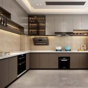 Diseño de Gabinetes de Cocina Modulares de Alta Gama de Fábrica con Materiales Ecológicos, Diferentes Estilos de Decoración Combinados con Isla de Cocina - Product Image 1