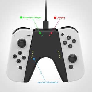 2 in 1 V a forma di ricarica impugnatura a mano supporto Joycon supporto per Nintendo Switch / Switch <span class=keywords><strong>OLED</strong></span> Joy-Con <span class=keywords><strong>staffa</strong></span> - Product Image 6