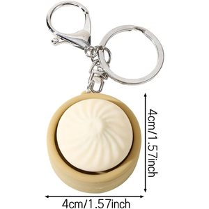 Porte-clés anti-stress Dumpling en acier inoxydable et silicone, portable, avec impression en relief, jouet pour soulager l'anxiété - Product Image 5